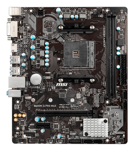 Placa Mãe Msi B450m-a Pro Max, Amd Am4, Micro-atx, Ddr4