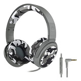 Auriculares Niños Camuflaje Con Micrófono, Plegables,