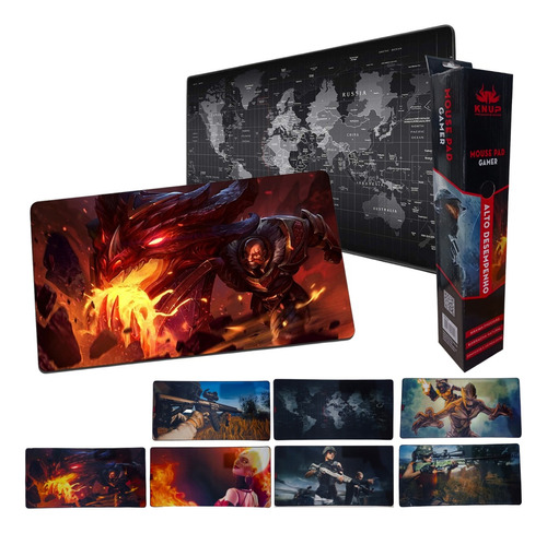 Mousepad Gamer 80x40 Grande Tecido Premium E Borda Costurada