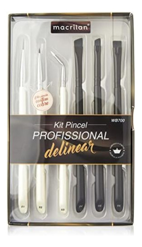 Kit 6 Pinceis Profissionais Para Delinear Macrilan Wb700