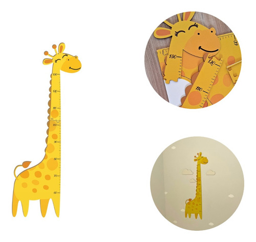 Régua De Medir Crescimento Infantil Girafa Bebê Quarto Sala