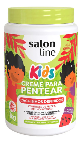 Salon Line Creme Para Pentear Kids Cachinhos Definidos 1kg