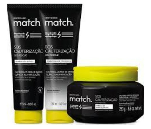Shampoo+condicionador+máscara Match Calterização Boticário.