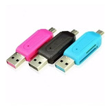 Leitor De Cartão 3 Em 1 Otg Micro-usb (v8) - Cores Sortidas