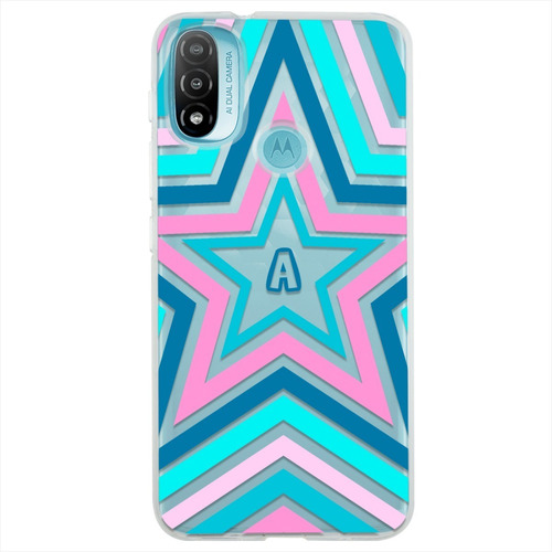 Funda Para Motorola Estrellas Personalizada Con Tu Inicial