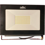 Reflector Alic 100w 220v Exterior Ultra Slim Alic Color De La Carcasa Negro Color De La Luz Blanco Cálido