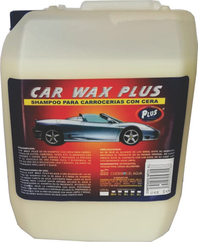 Shampoo Para Autos Con Cera 5 L Plus Chemical