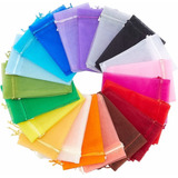 100 Bolsas De Regalo De Organza Con Cordón  En 20 Colores