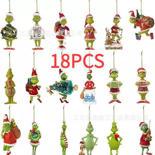 Colgante De 18 Piezas Para Decorar El Árbol De Navidad Grinc