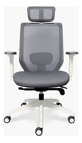 Silla Oficina Focus Gris Claro Con Cabecero Form