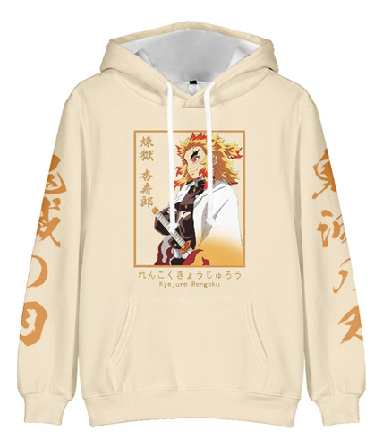 Ss Sudaderas Con Capucha Rengoku Kyoujuro Print Blusa Ropa