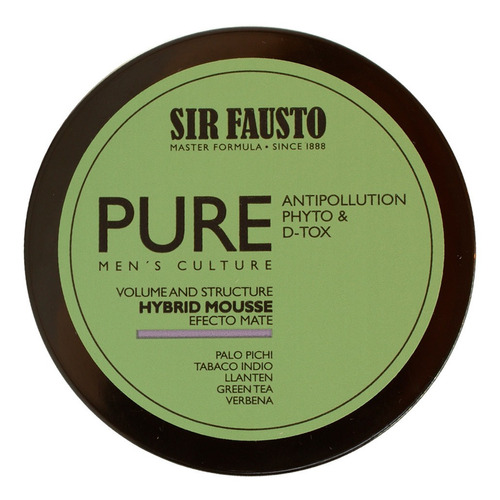 Sir Fausto Pure Hybrid Mousse Cera Detox Volumen Mate 100ml