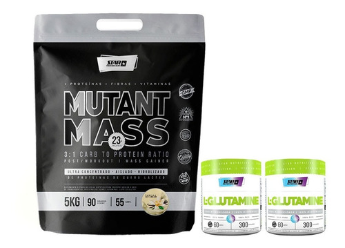 Mutant Mass 5 Kg + 2 Glutaminas X 300 Grs Star Nutrition