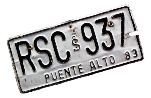 ¬¬ Placa Patente Antigua Chile Puente Alto Año 1983 Zp