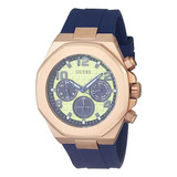 Reloj Guess De 46 Mm Para Hombre - Correa Azul, Esfera Verde