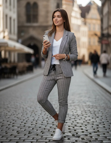 Conjunto De Traje Y Pantalón De Blazer Ajustado Para Mujer | MercadoLibre