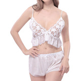 Camisola Feminina De Renda Elástica Transparente E Lingerie