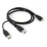 Un Cable Micro Usb B 3.0 Y Doble A Para Mover El Disco Duro