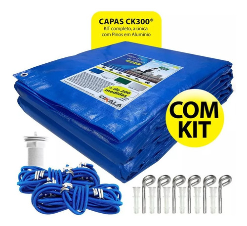 Capa De Piscina 5 Em 1 Proteção + Térmica Completa 5,5x3,5 M