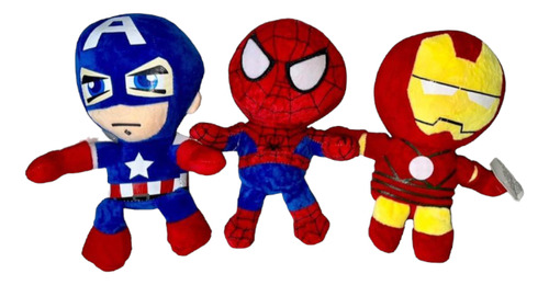 Peluches Super Héroes Avengers X3 Colección Regalos Niños 