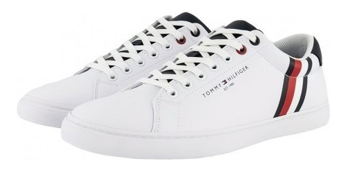 Tenis Tommy Hilfiger Fm0f M04248 Ybr White Th Side Stripe Sn