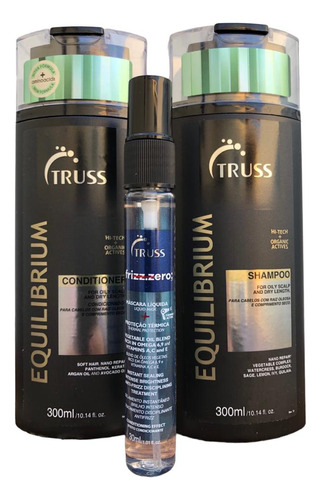 Truss Equilibriums Shampoo Condic. 300ml + Frizz Zero 30ml