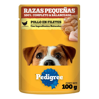 PEDIGREE - Sobres para Perro, Raza Pequeña, Sabor Pollo, con Ingredientes Naturales, Proteínas y Fibra, 24 Sobres, 100g c\u002Fu | Envío gratis