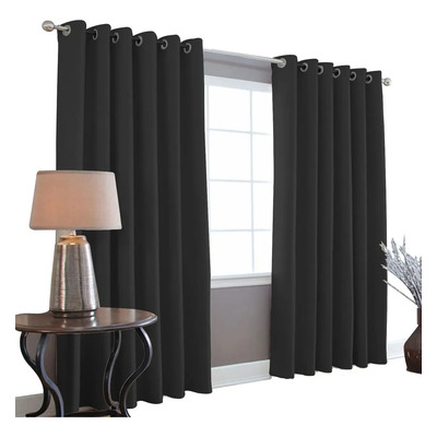 Juego De Cortinas Blackout Premium 275x220cm En 2 Páneles Negro | Envío gratis