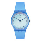 Reloj Swatch Swan Ocean Gs165 Color De La Correa Transparente Color Del Bisel Azul Color Del Fondo Azul