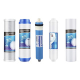 Kit 5 Repuestos Filtros D Agua Osmosis Inversa 2.5x20 400gpd