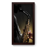 Quadro Decorativo - Saxofone - 19cm X 34cm - 002qdg Cor Da Armação Preto