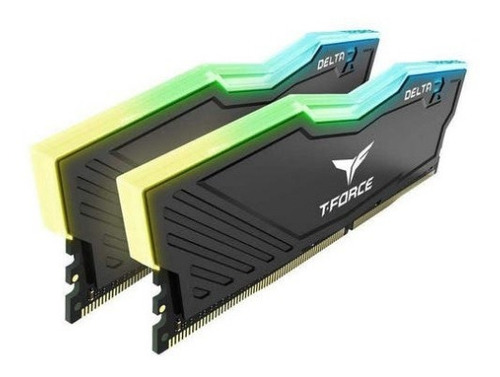 Memoria Ram T-force Delta Rgb Gamer Color Negro  16gb 2 Team Group Tf3d416g3600hc18jdc01