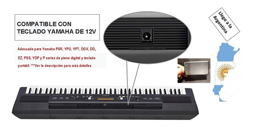 Fuente Para Piano 49 Teclas Yamaha Psr75 12v Psr-75 +/c