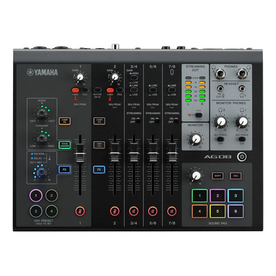 Mezcladora Yamaha Ag08b Para Live 8 Canales Black | Meses sin interés
