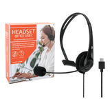 Fone Headset Home Office Telemarketing Pc Not Usb Tipo C Cor Preto - 5+