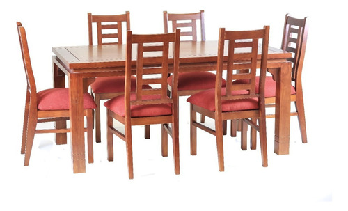 Comedor Leyda 6 Sillas Terracota Raulí / Muebles América