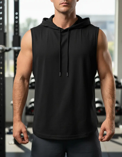 Camisa B Para Hombre, Chaqueta Sin Mangas Con Capucha De Col