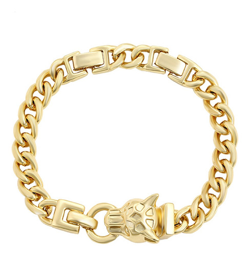 Pulsera Oro 14k Lam Jaguar 20-22.5cm Cubana Ajustable Regalo