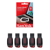 Kit Com 5 Unidades De Pendrive Sandisk Cruzer Blade 16gb 2.0