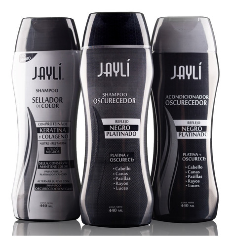 3 Pack Matizador Negro Plata Jayli (shampoo, Sellador, Acond