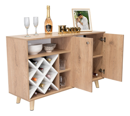 Mueble Bar Vithi Rta Macadamia + Blanco