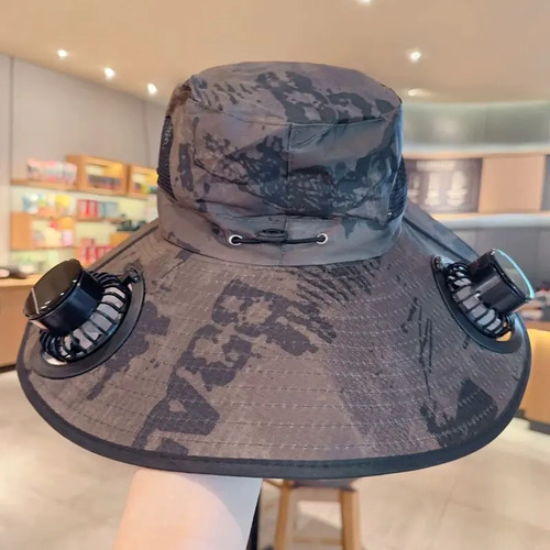 Gorra De Energía Solar Senderismo (con Abanico Desmontable)