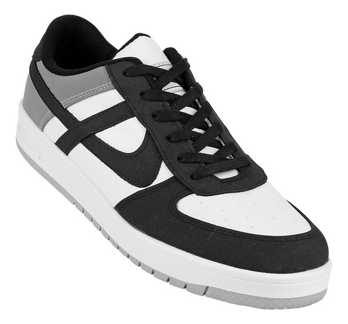 Tenis Casual Hombre Gris Tacto Piel Panam 15503826