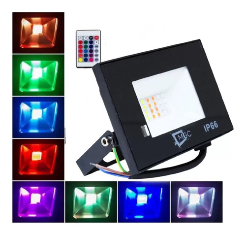 Refletor De Led 50w Rgb Holofote Bivolt Ip66 Super Led Cores