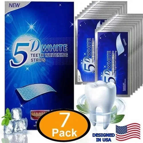 Tiras De Gel Blanqueadoras Y Cuidado Dental 5d White X7 