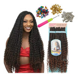 Kit 2 Cabelo Gypys Braids Trança Pronta Com Cachos 