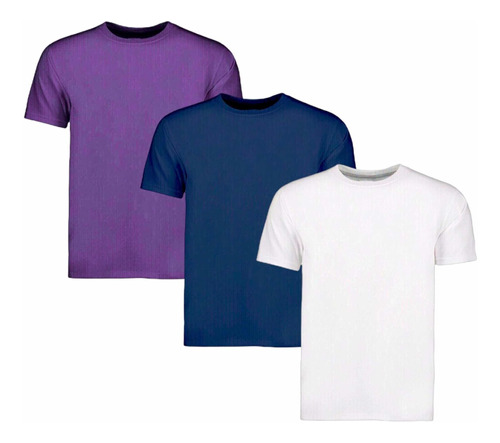 Pack T-shirts Confort Varios Colores 3 Unidades Lisa De Moda