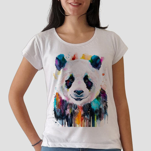 Remera Oso Panda Osito Animales Mujer Purple Chick