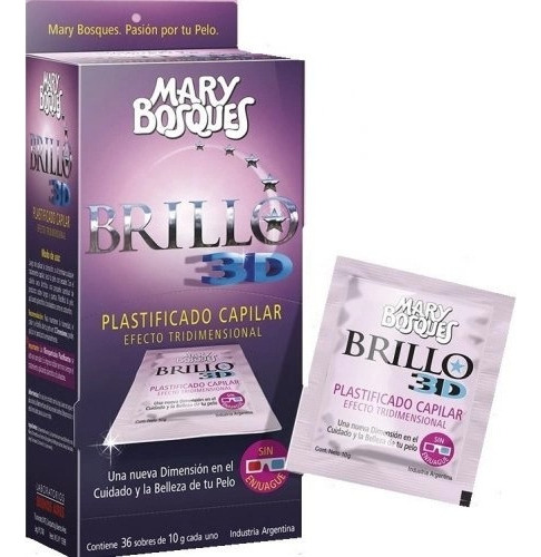 Plastificado Capilar Brillo 3d Mary Bosques Caja 36 Sobres