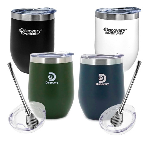 Mate Térmico Discovery Vaso - 350 Ml Tapa +  Bombilla